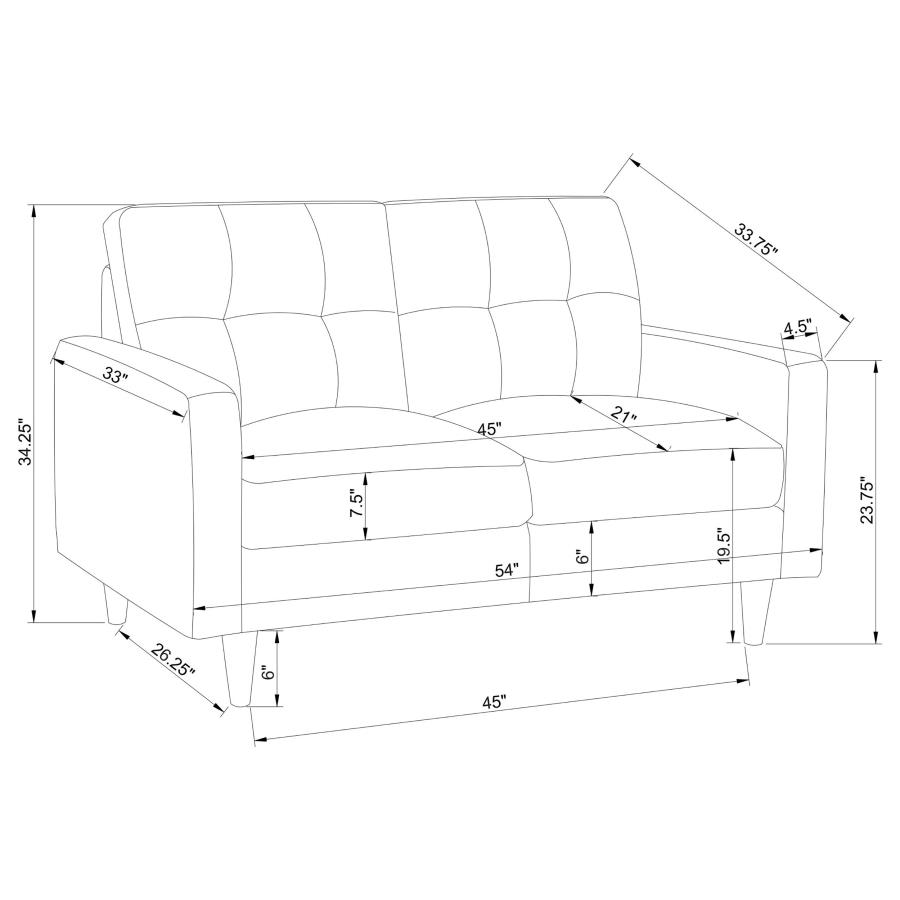 (image for) Watsonville 2-piece Upholstered Track Arm Sofa Set Grey