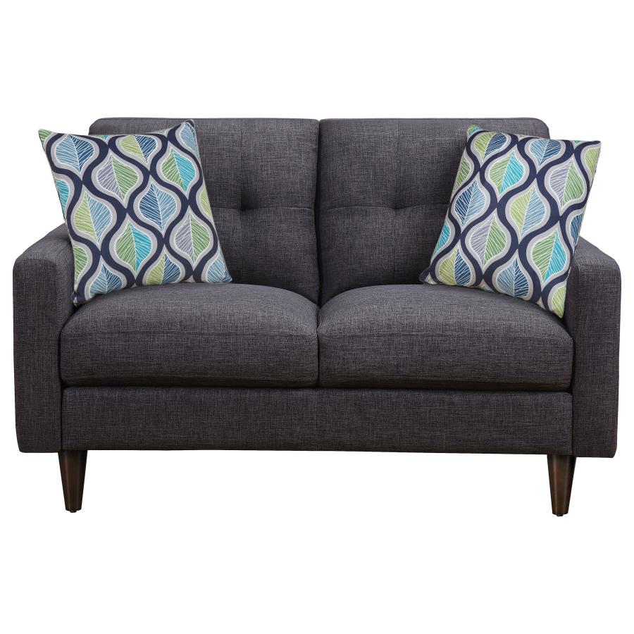 (image for) Watsonville Upholstered Track Arm Tufted Loveseat Grey