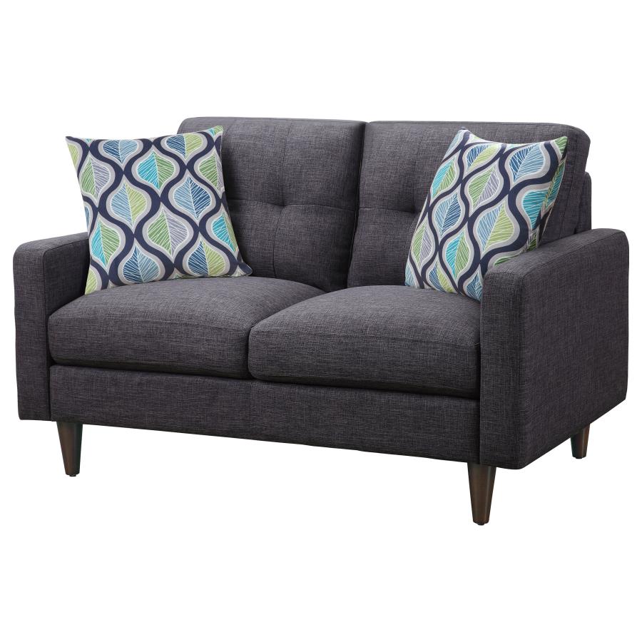 (image for) Watsonville Upholstered Track Arm Tufted Loveseat Grey