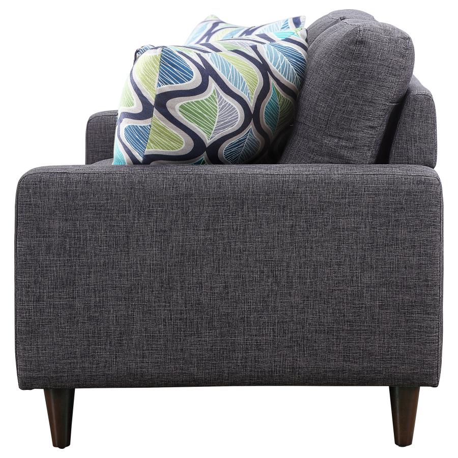 (image for) Watsonville Upholstered Track Arm Tufted Loveseat Grey