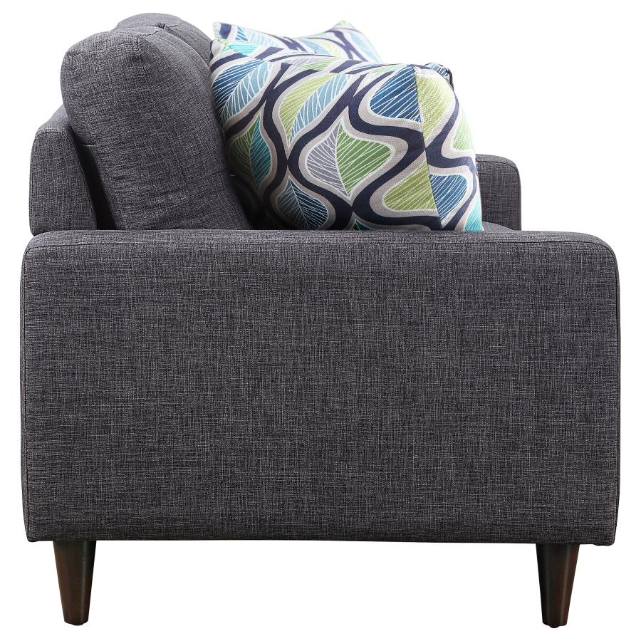 (image for) Watsonville Upholstered Track Arm Tufted Loveseat Grey