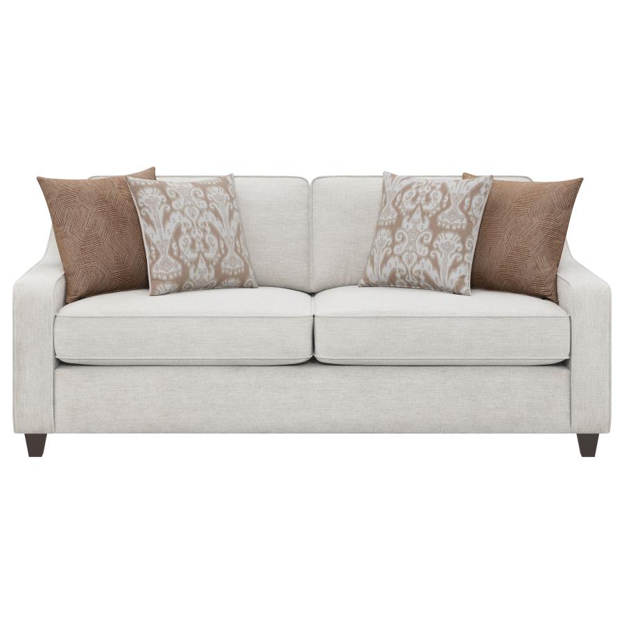 (image for) Christine 2-piece Upholstered Sloped Arm Sofa Set Beige