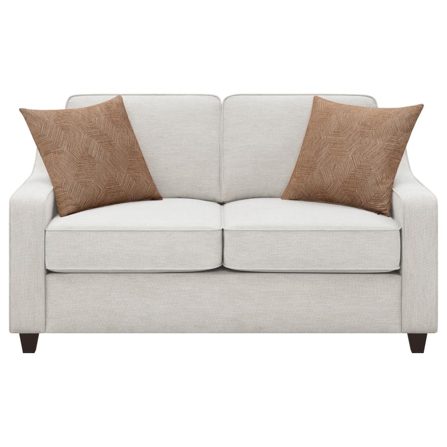 (image for) Christine 2-piece Upholstered Sloped Arm Sofa Set Beige