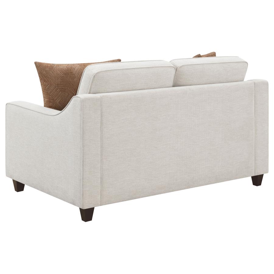 (image for) Christine 2-piece Upholstered Sloped Arm Sofa Set Beige