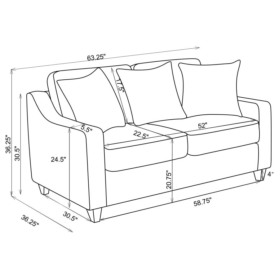 (image for) Christine 2-piece Upholstered Sloped Arm Sofa Set Beige