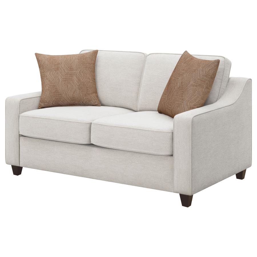 (image for) Christine Upholstered Sloped Arm Loveseat Beige