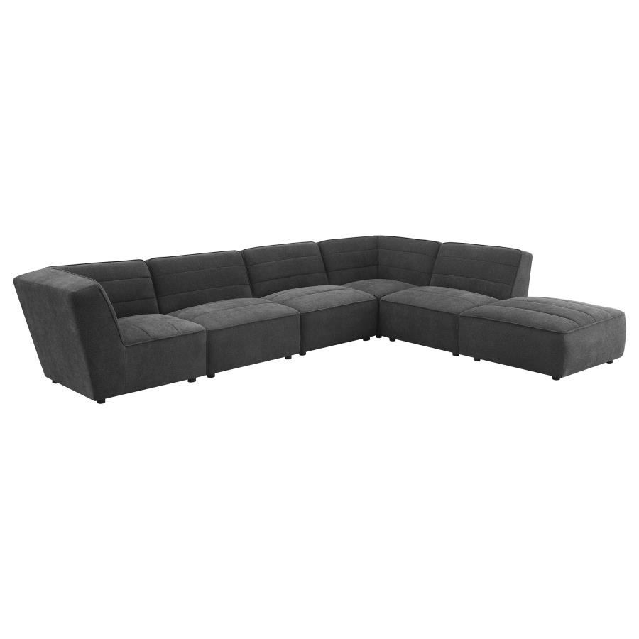 (image for) Sunny 6-piece Upholstered Modular Sectional Sofa Charcoal - Click Image to Close