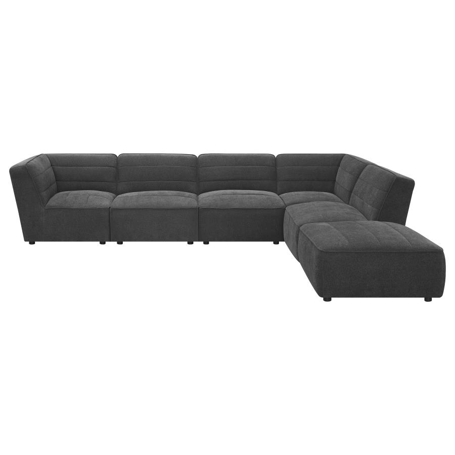 (image for) Sunny 6-piece Upholstered Modular Sectional Sofa Charcoal