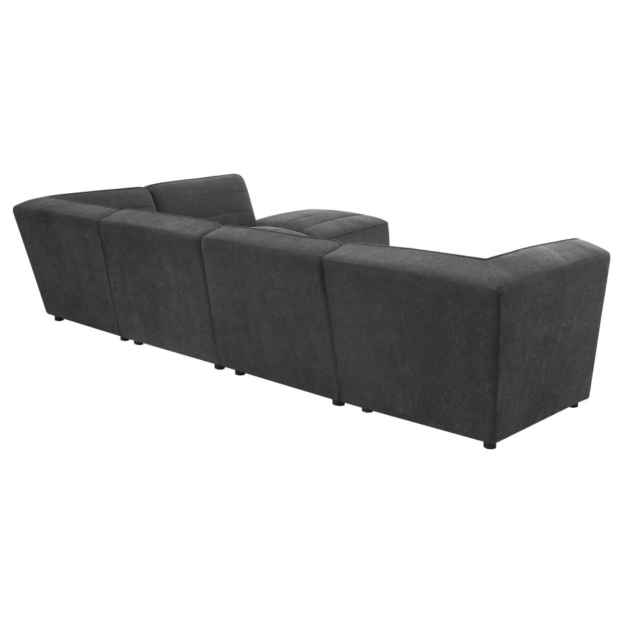 (image for) Sunny 6-piece Upholstered Modular Sectional Sofa Charcoal