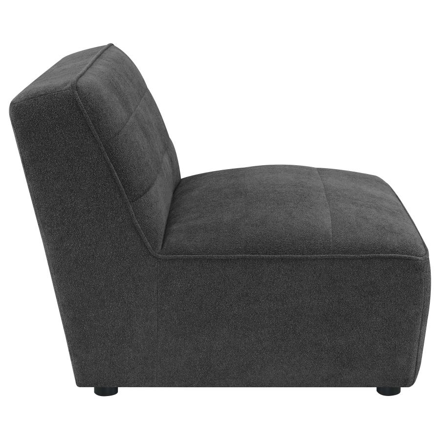 (image for) Sunny Upholstered Armless Chair Dark Charcoal