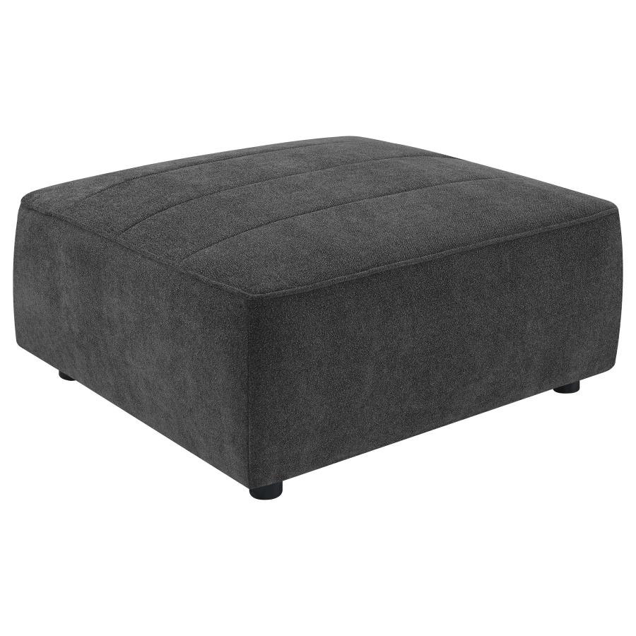 (image for) Sunny Square Upholstered Ottoman Dark Charcoal - Click Image to Close