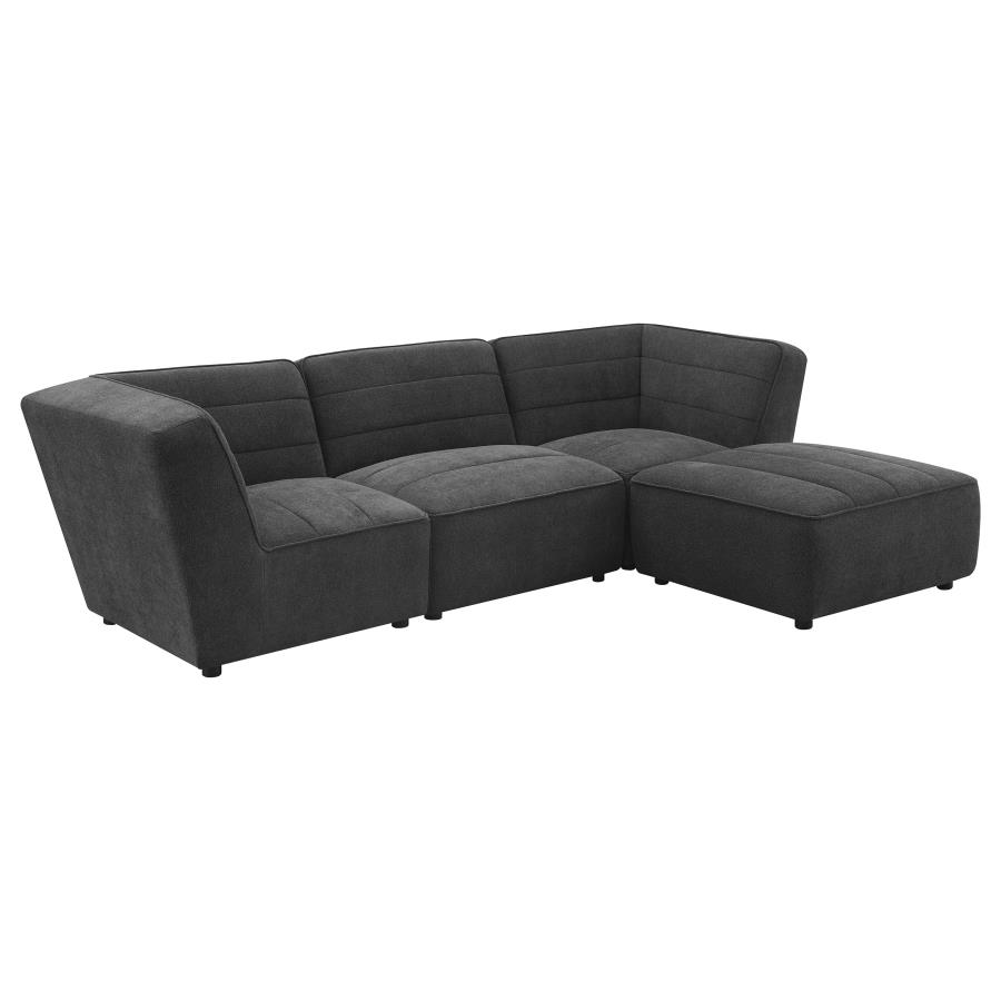 (image for) Sunny Square Upholstered Ottoman Dark Charcoal