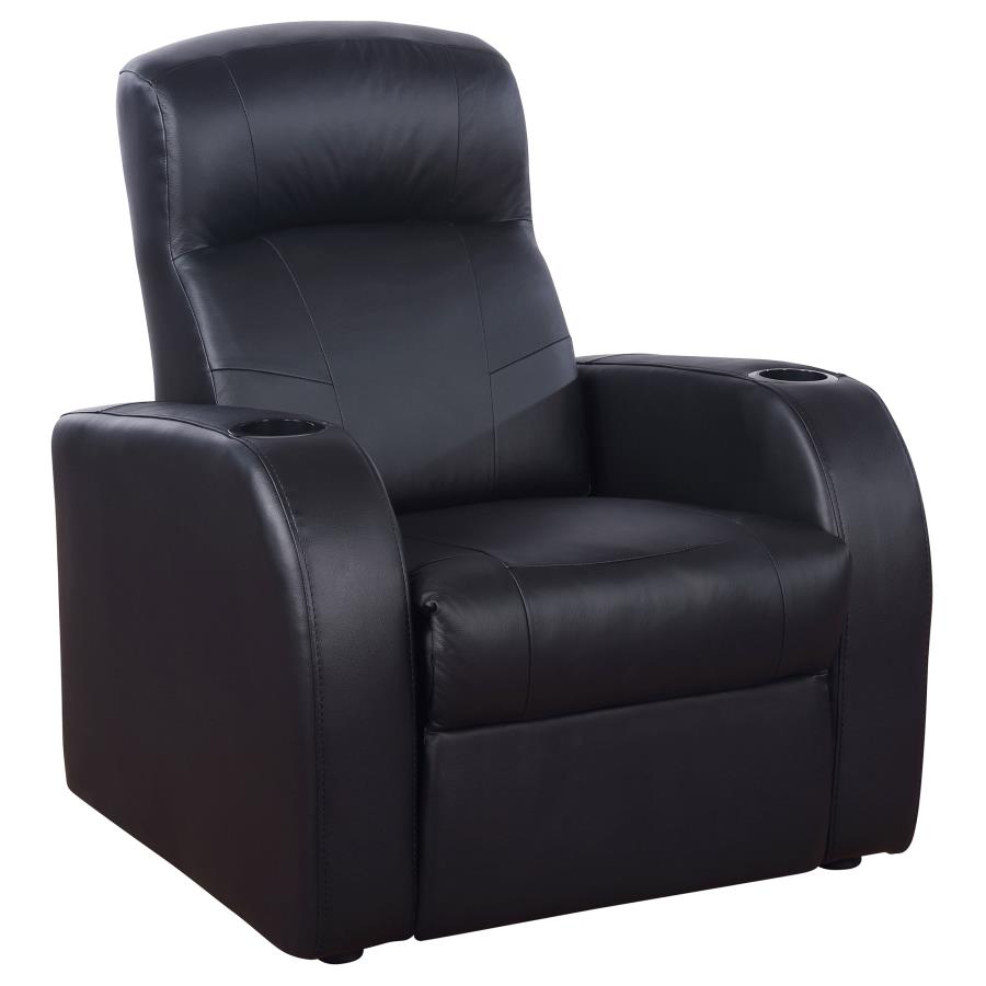 (image for) Cyrus Upholstered Track Arm Recliner Black