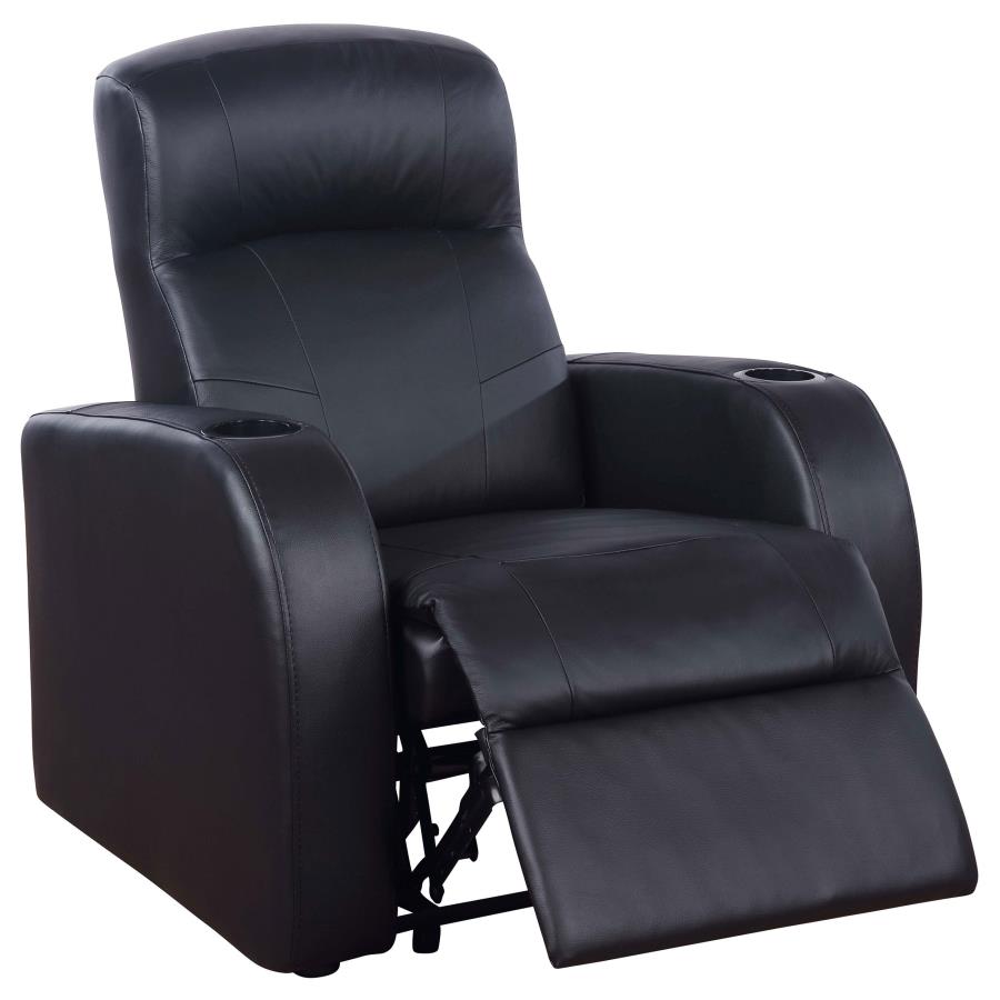 (image for) Cyrus Upholstered Track Arm Recliner Black