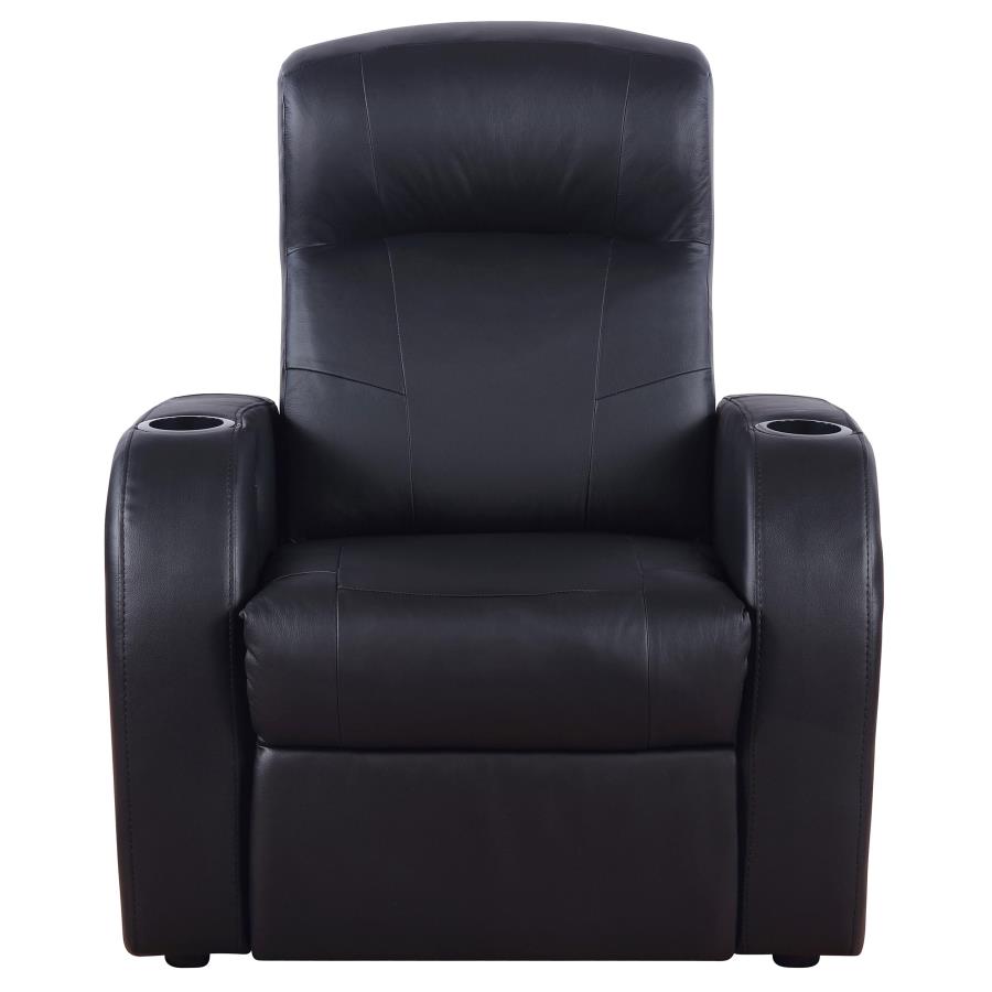 (image for) Cyrus Upholstered Track Arm Recliner Black