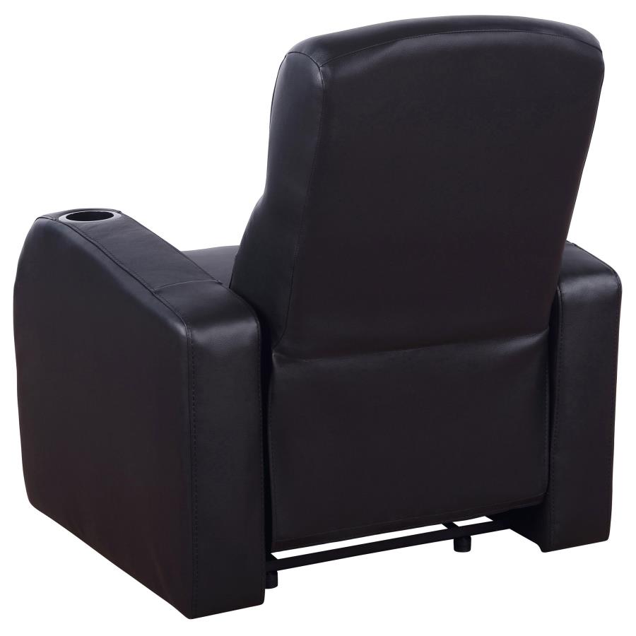 (image for) Cyrus Upholstered Track Arm Recliner Black