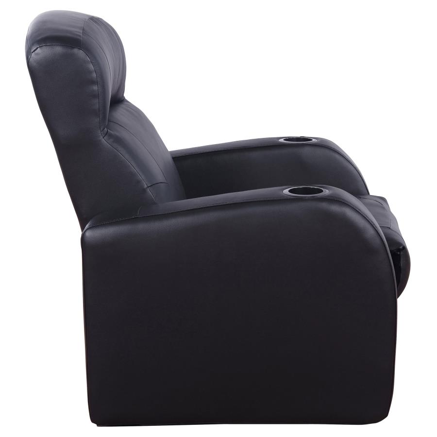 (image for) Cyrus Upholstered Track Arm Recliner Black