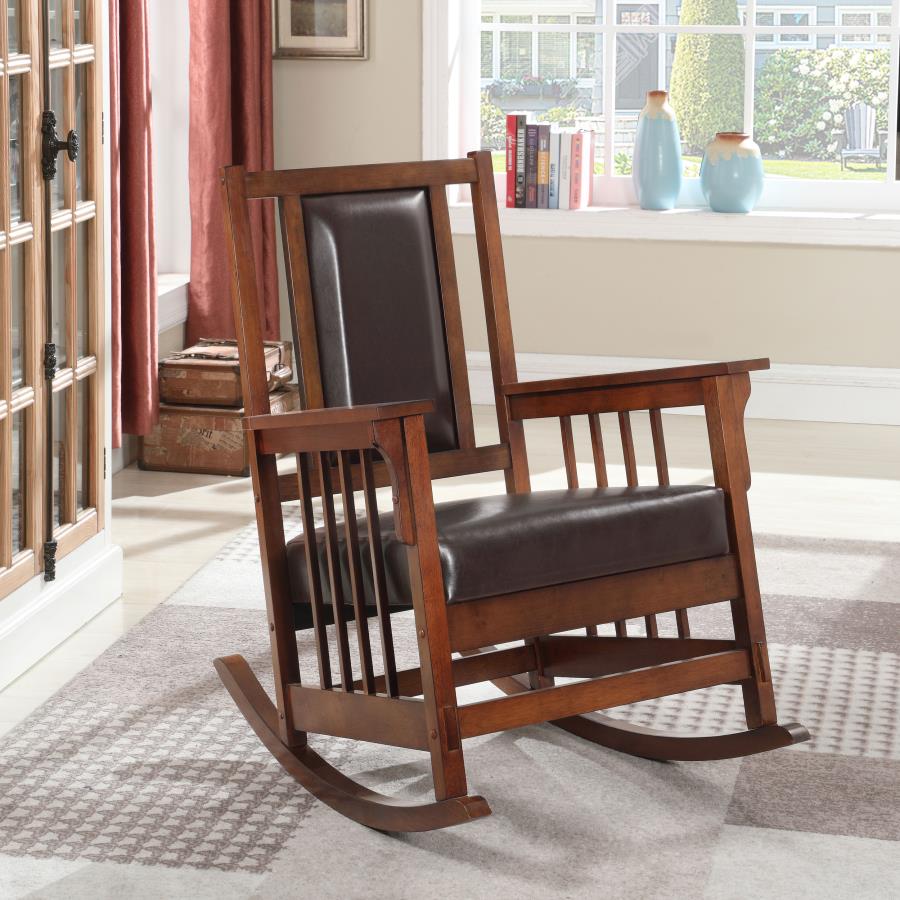 (image for) Ida Upholstered Rocking Chair Tobacco and Dark Brown