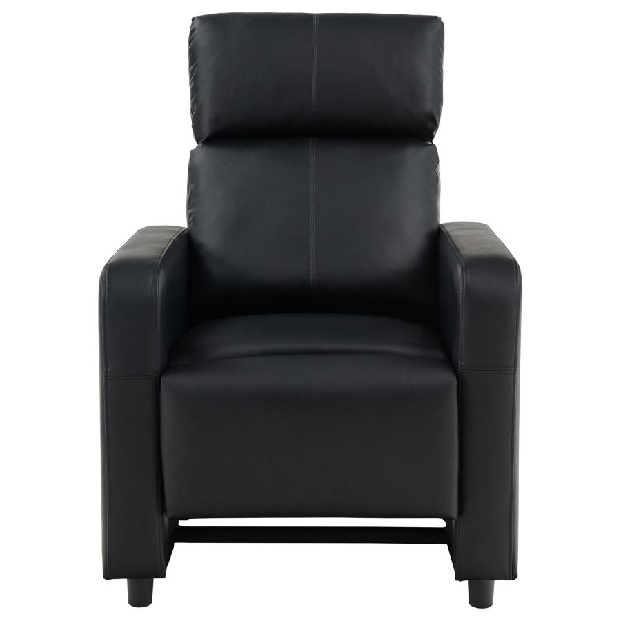 (image for) Toohey Upholstered Tufted Recliner Living Room Set Black