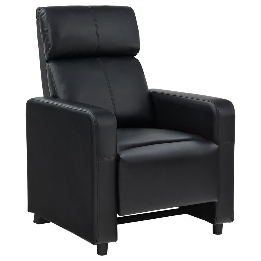 (image for) Toohey Upholstered Tufted Recliner Living Room Set Black