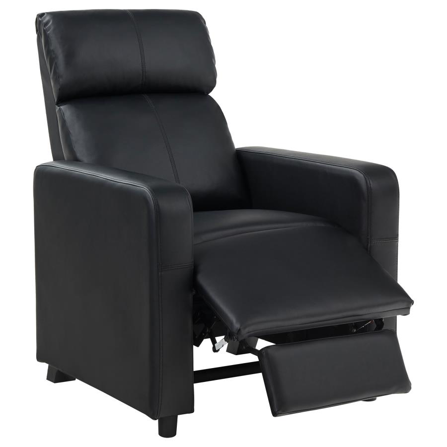 (image for) Toohey Upholstered Home Theater Push Back Recliner Black