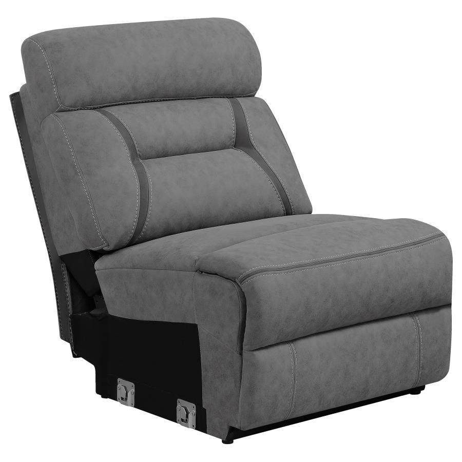 (image for) Higgins Upholstered Armless Chair Grey - Click Image to Close