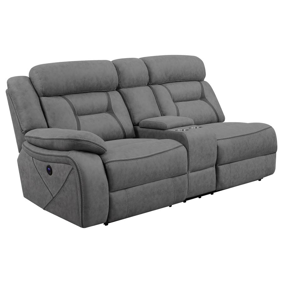 (image for) Higgins Upholstered LAF Power Loveseat Grey