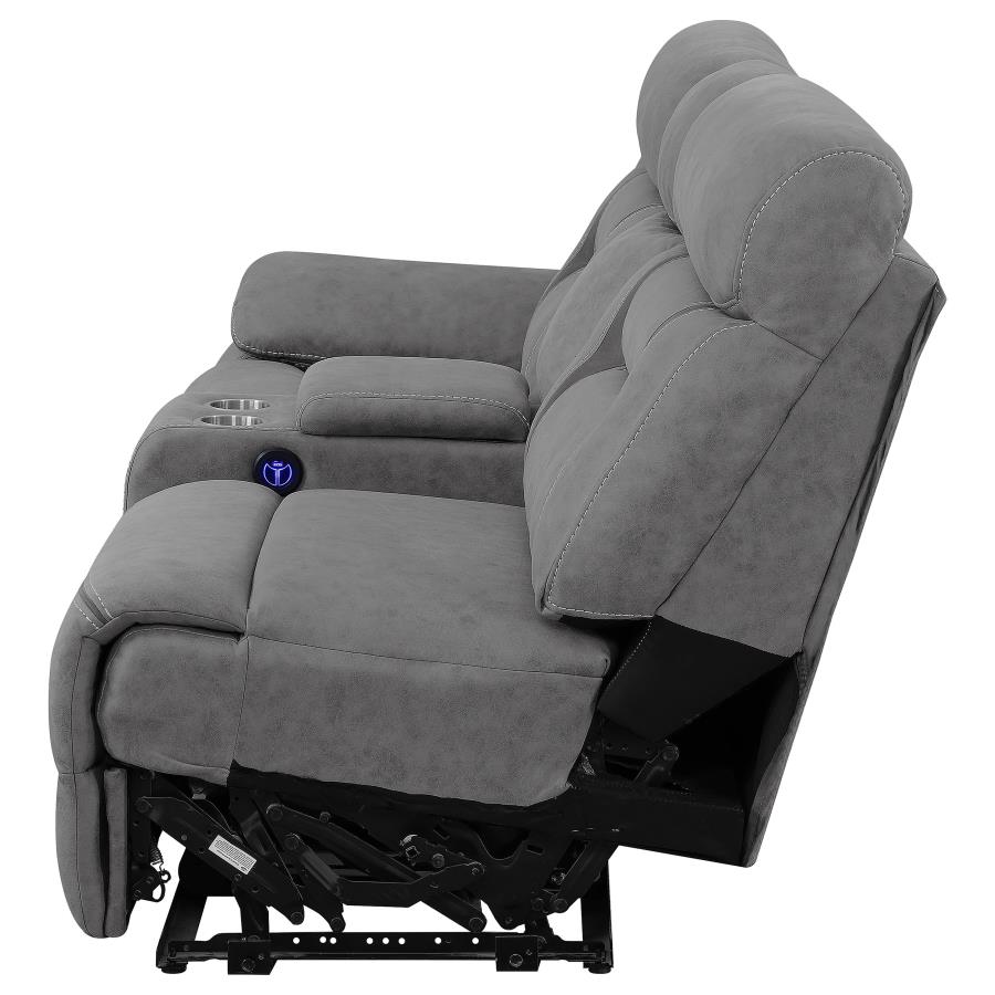 (image for) Higgins Upholstered LAF Power Loveseat Grey