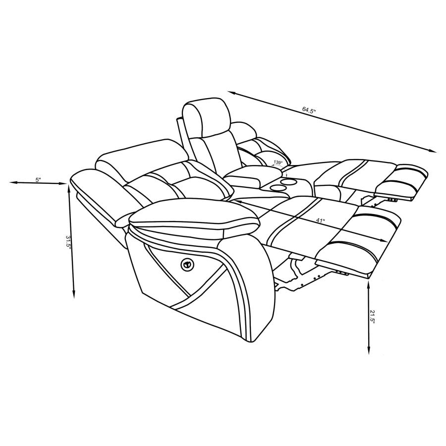 (image for) Higgins Upholstered LAF Power Loveseat Grey