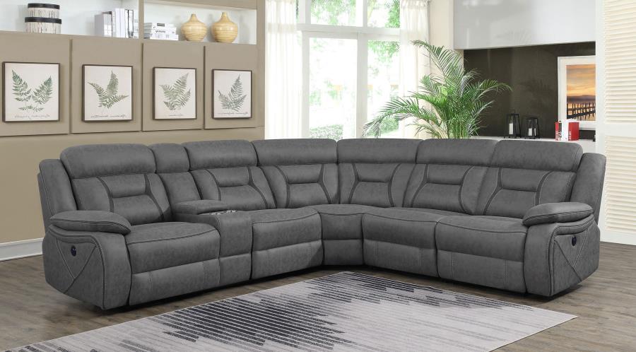 (image for) Higgins Upholstered LAF Power Loveseat Grey