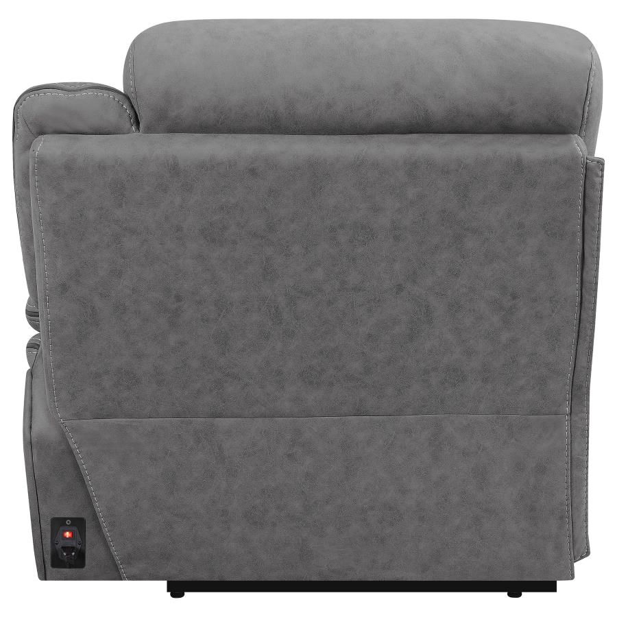 (image for) Higgins Upholstered RAF Power Recliner Grey