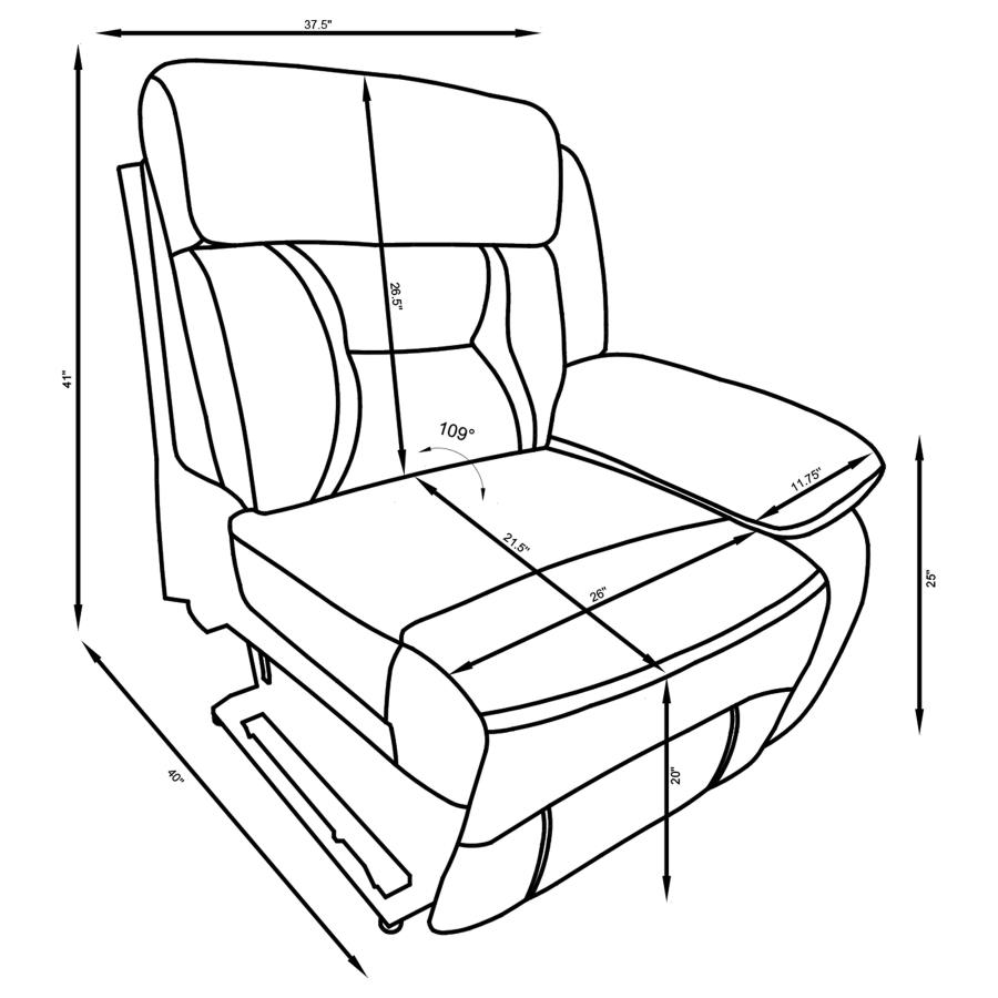 (image for) Higgins Upholstered RAF Power Recliner Grey