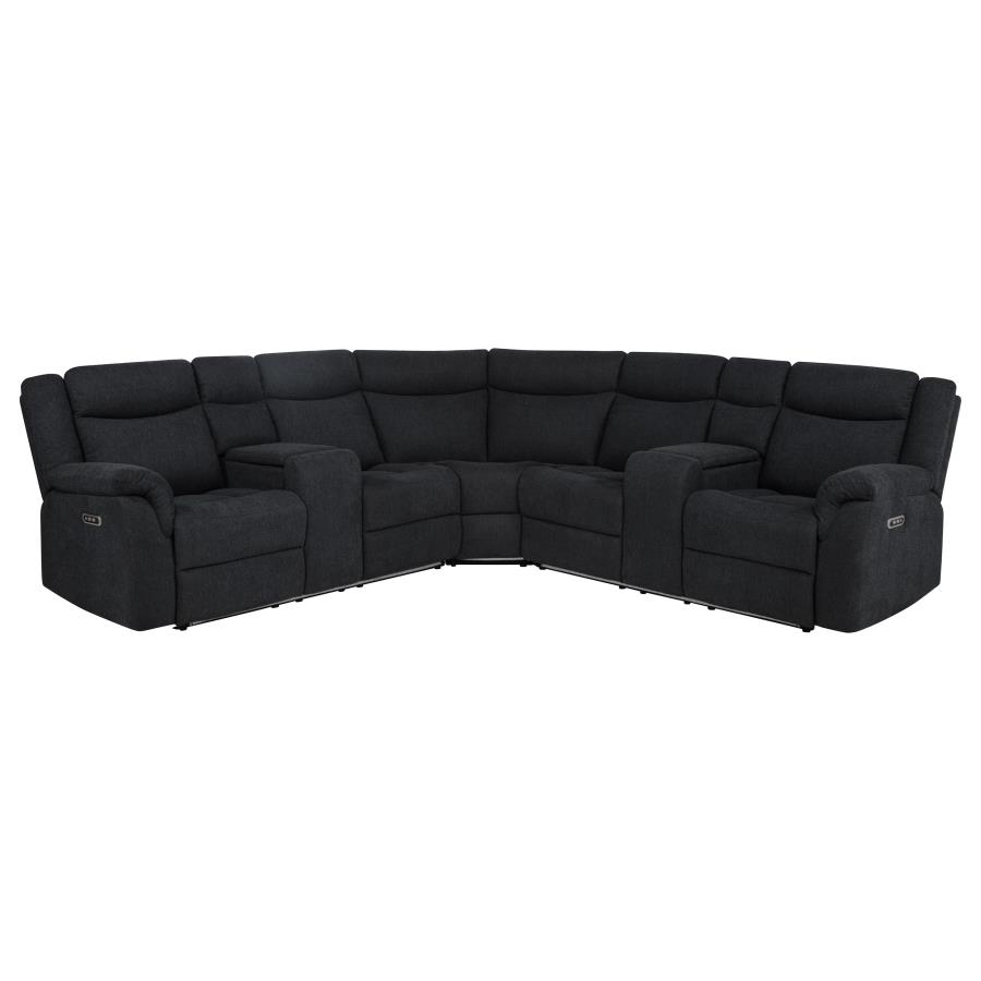 (image for) Hagen Upholstered Power Reclining Sectional Sofa Steel Grey