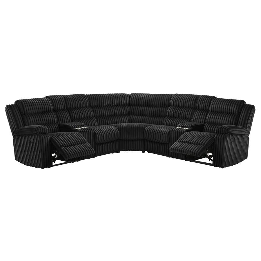 (image for) Atkinson Upholstered Reclining Sectional Sofa Black