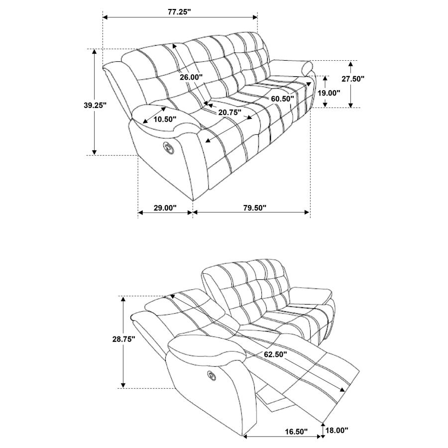 (image for) Rodman Upholstered Padded Arm Reclining Sofa Olive Brown