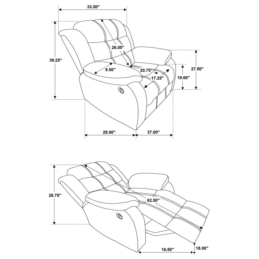 (image for) Rodman Upholstered Padded Arm Glider Recliner Olive Brown