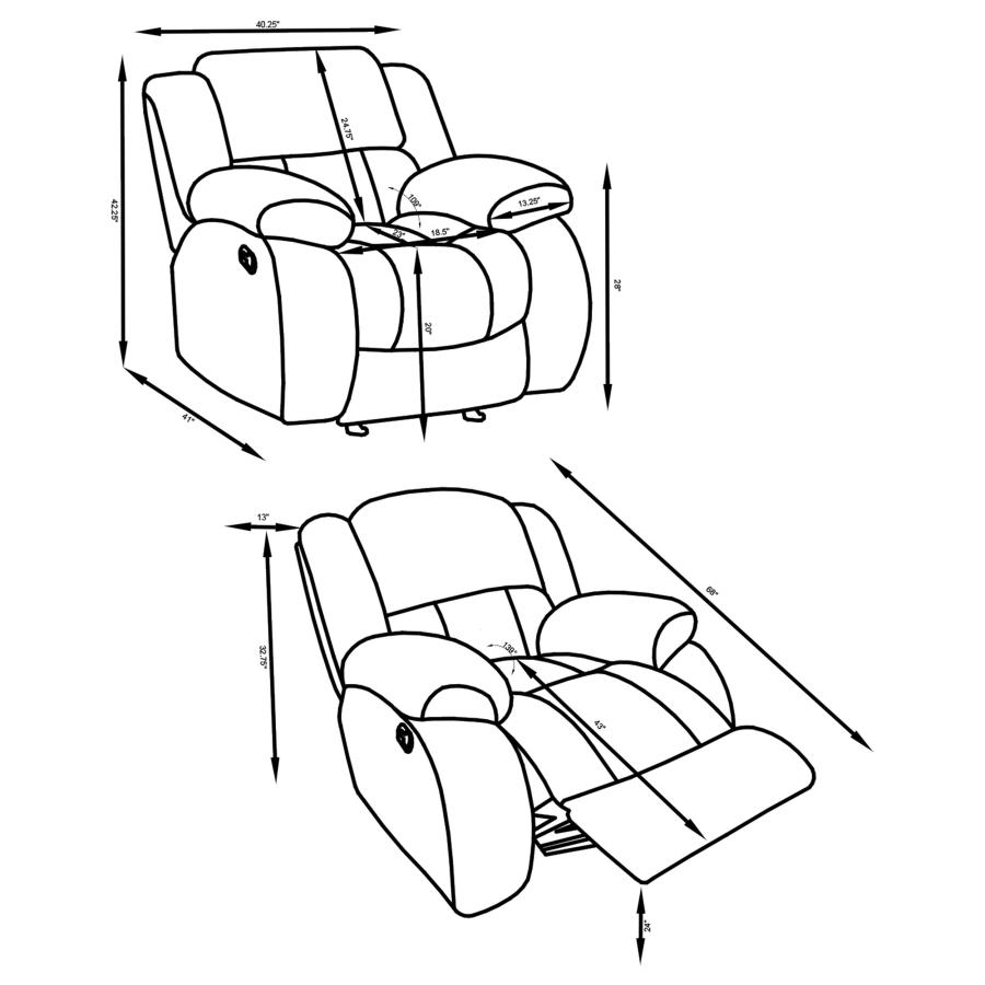 (image for) Weissman 3-piece Upholstered Reclining Sofa Set Grey