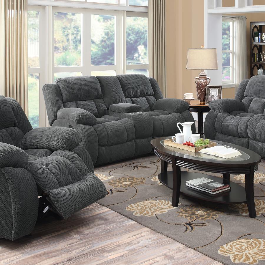 (image for) Weissman Upholstered Padded Arm Reclining Loveseat Grey