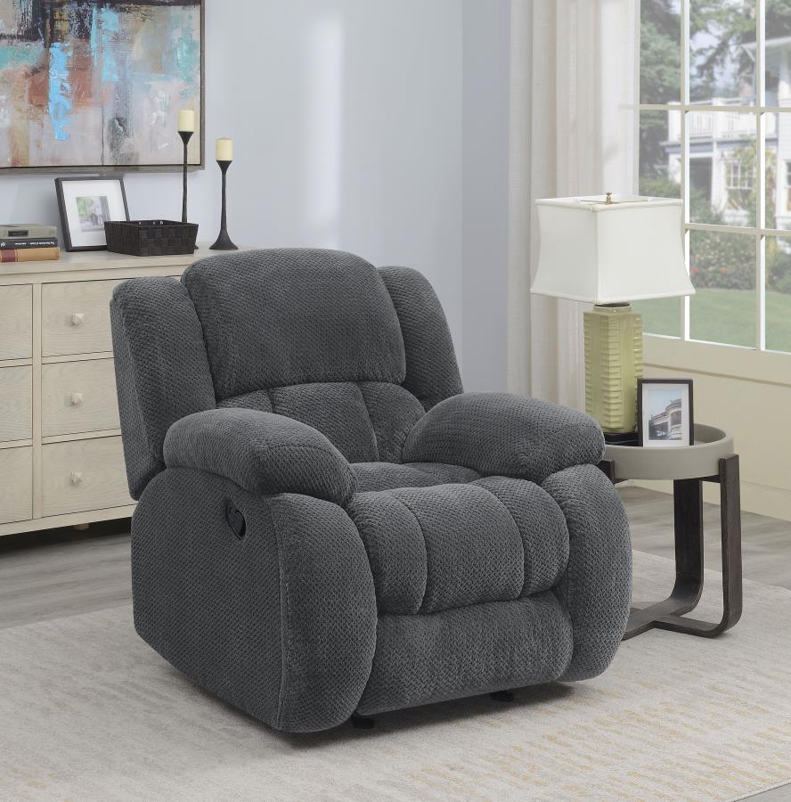 (image for) Weissman Upholstered Padded Arm Glider Recliner Grey