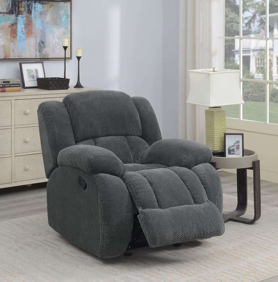 (image for) Weissman Upholstered Padded Arm Glider Recliner Grey