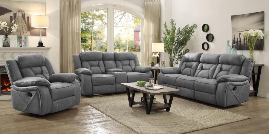 (image for) Higgins 3-piece Upholstered Motion Reclining Sofa Set Grey