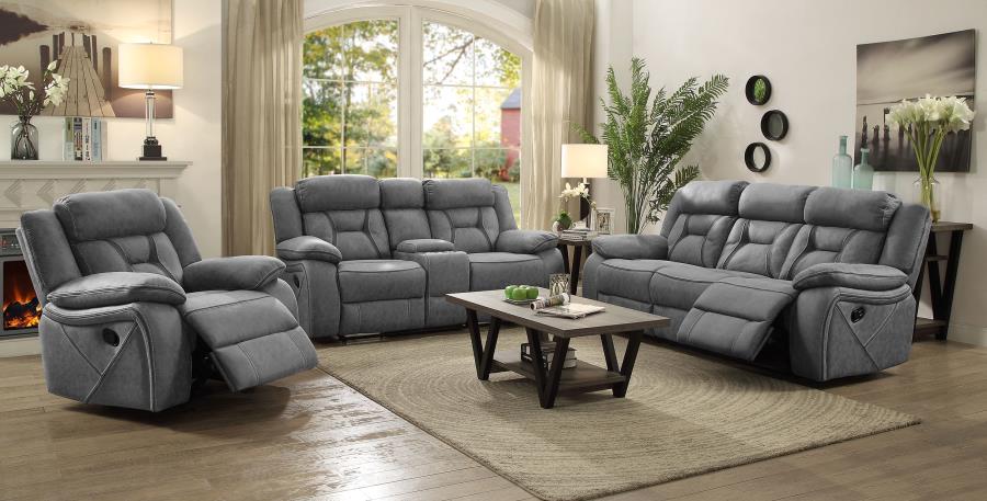 (image for) Higgins 3-piece Upholstered Motion Reclining Sofa Set Grey