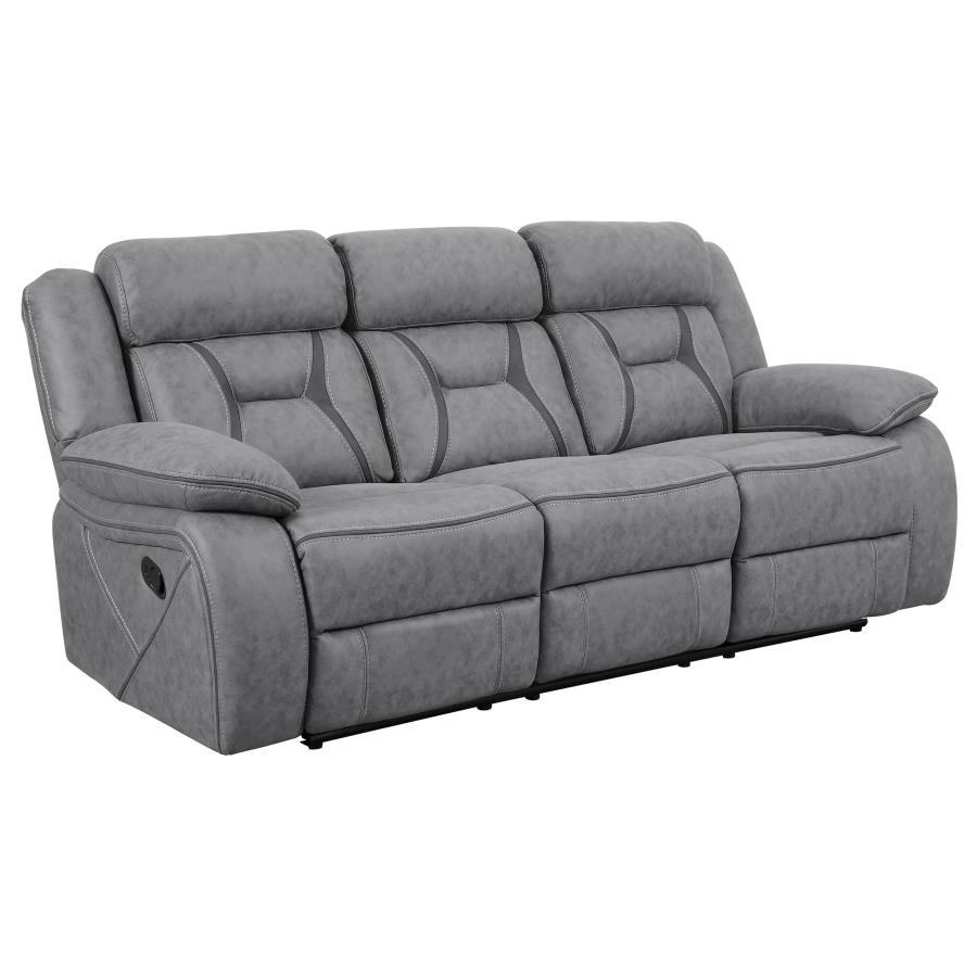 (image for) Higgins 3-piece Upholstered Motion Reclining Sofa Set Grey