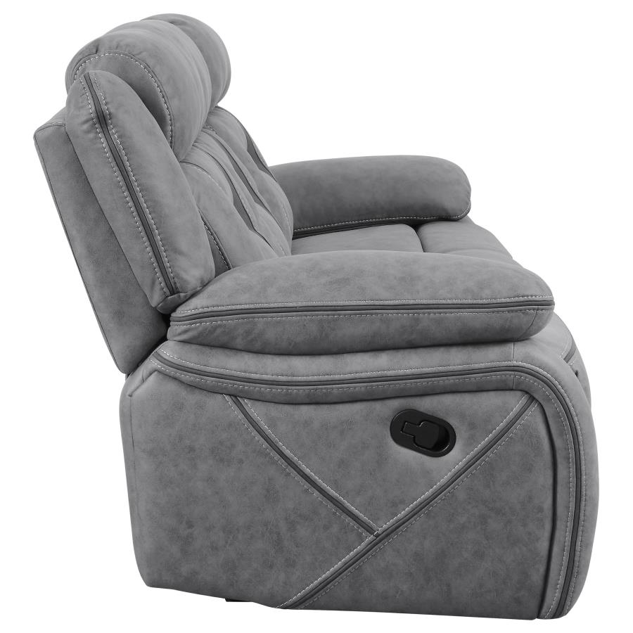 (image for) Higgins 3-piece Upholstered Motion Reclining Sofa Set Grey