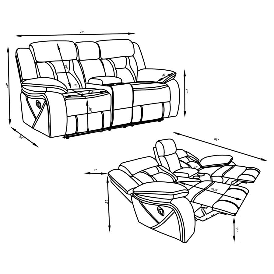 (image for) Higgins 3-piece Upholstered Motion Reclining Sofa Set Grey