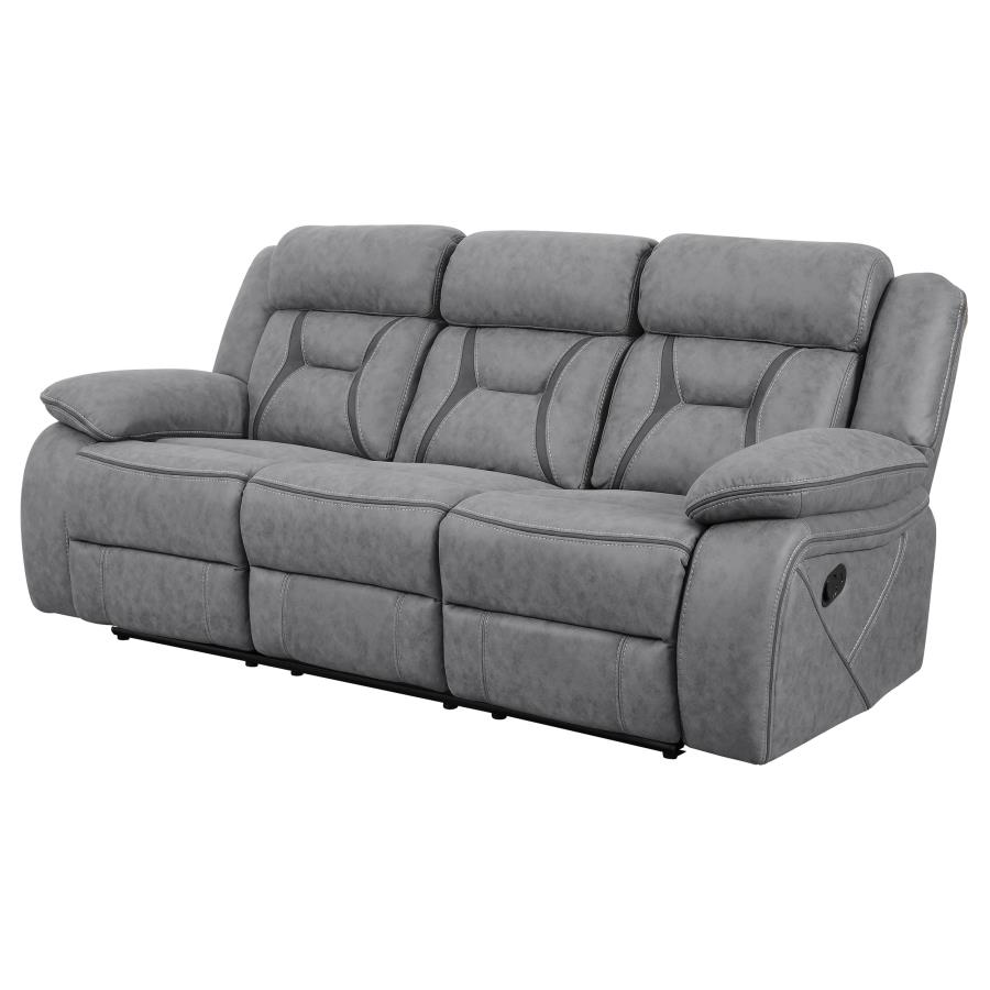 (image for) Higgins Upholstered Motion Reclining Sofa Grey