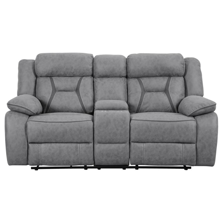 (image for) Higgins Upholstered Motion Reclining Loveseat Grey