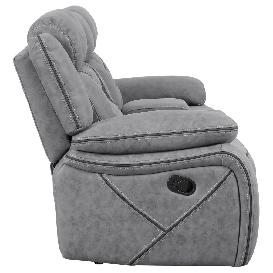 (image for) Higgins Upholstered Motion Reclining Loveseat Grey