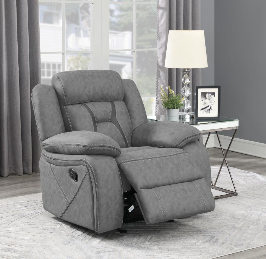 (image for) Higgins Upholstered Glider Recliner Chair Grey