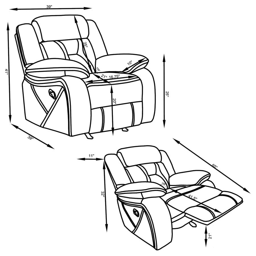 (image for) Higgins Upholstered Glider Recliner Chair Grey